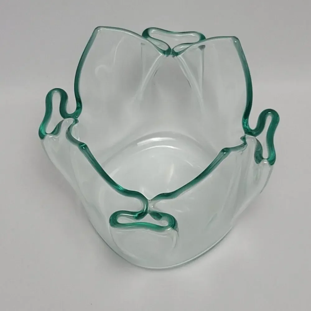 Plexiglass Handkerchief Vase Lucite Acrylic Mid Century Modern Glass Ruffled